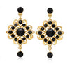Gold Plated Black Rhinestone