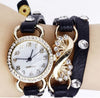 Rhinestone Leather Band Bracelet